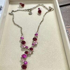 Napier Pink and Red Necklace Set